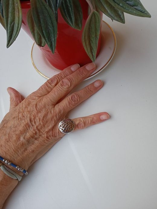 Anillo ovalado JUST CAVALLI acero de mujer calado