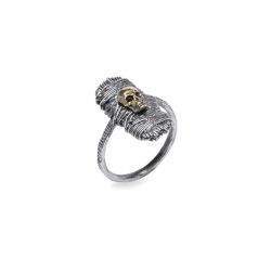 SR032X Anillo PLATA DE PALO calavera modelo Akal de Plata 925 y bronce