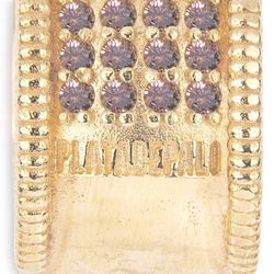 WR105G Anillo PLATA DE PALO mujer elaborado a mano de bronce chapado en oro con circonitas marrones calidad excepcional y acabado perfecto