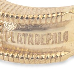 WR107G Anillo Plata de Palo mujer de bronce chapado en oro con circonitas marrones fascinante joya artesanal