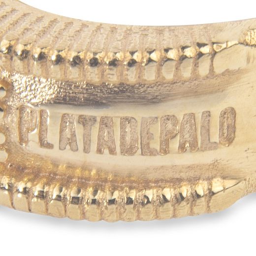 WR107G Anillo Plata de Palo mujer de bronce chapado en oro con circonitas marrones fascinante joya artesanal