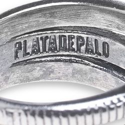 WR103X Anillo Plata de Palo mujer de Plata 925 con circonitas blancas y circonita central marrón anillo elaborado artesanalmente con tres aros de Plata 925