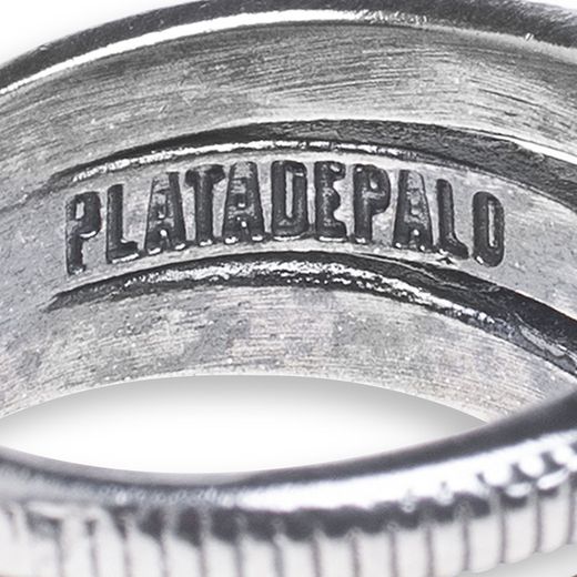 WR103X Anillo Plata de Palo mujer de Plata 925 con circonitas blancas y circonita central marrón anillo elaborado artesanalmente con tres aros de Plata 925