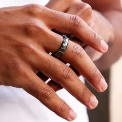 Anillo Dioni BR005X Plata de Palo con tres rectángulos