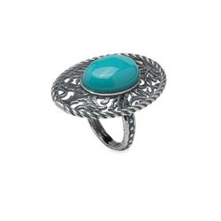 WR123X Anillo Plata de Palo mujer colección Gregoria turquesa y plata de ley moderno y elegante