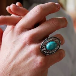 WR123X Anillo Plata de Palo mujer colección Gregoria turquesa y plata de ley moderno y elegante