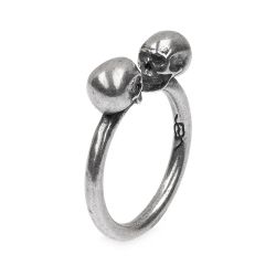 SR027X Anillo unisex Plata de Palo modelo Kizuna con dos calaveras en plata de ley