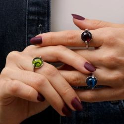 Anillo Plata de Palo Mujer Basilian con piedra natural
