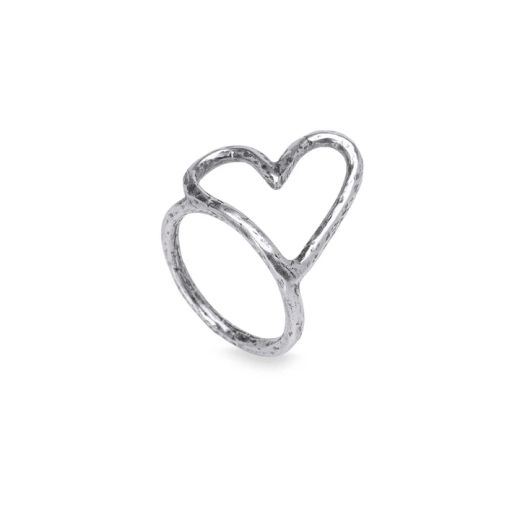 WR167X Anillo PLATA DE PALO Mujer Habibi corazón de Plata 925
