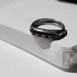 WR159X Anillo Plata de Palo Mujer colección Kurogane en plata de ley y hematites