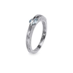 WR179X Anillo PLATA DE PALO Mujer Sama con circonita que gira antiestrés de Plata 925