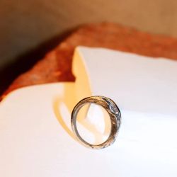 WR179X Anillo PLATA DE PALO Mujer Sama con circonita que gira antiestrés de Plata 925