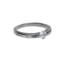 WR179X Anillo PLATA DE PALO Mujer Sama con circonita que gira antiestrés de Plata 925
