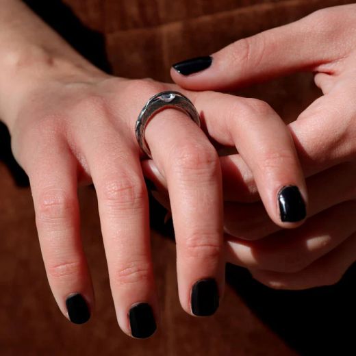 WR179X Anillo PLATA DE PALO Mujer Sama con circonita que gira antiestrés de Plata 925