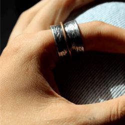 WR160X Anillo Plata de Palo de Mujer Zenchi en plata 1ª ley y círculo de bronce