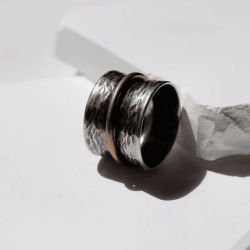 WR160X Anillo Plata de Palo de Mujer Zenchi en plata 1ª ley y círculo de bronce