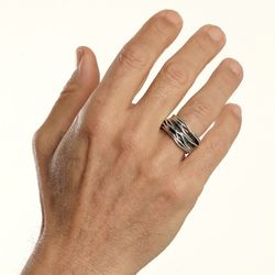 MR016X Anillo Plata de Palo modelo ENASU hombre en plata de ley