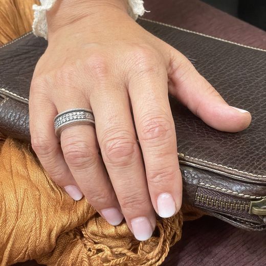 WR106X Anillo PLATA DE PALO mujer en plata 1ª ley 925 con circonitas blancas elegante y encantadora