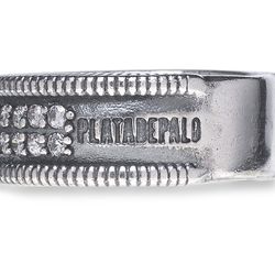 WR106X Anillo PLATA DE PALO mujer en plata 1ª ley 925 con circonitas blancas elegante y encantadora