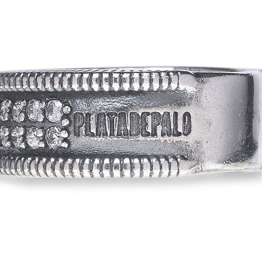 WR106X Anillo PLATA DE PALO mujer en plata 1ª ley 925 con circonitas blancas elegante y encantadora