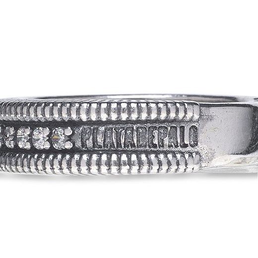 WR108X Anillo Plata de Palo mujer de plata de ley con circonitas blancas cautivadora y conquistadora pieza de alta joyería