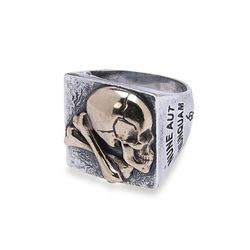 SR018X Anillo PLATA DE PALO unisex colección Skull calavera