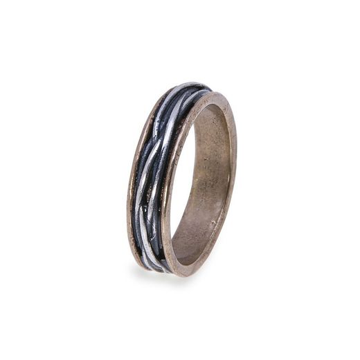 MR007B Anillo PLATADEPALO de hombre discreta y elegante