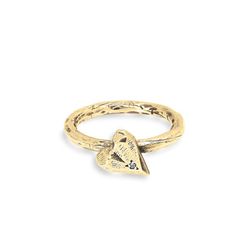 BR002G Anillo PLATA DE PALO modelo LINA para mujer de bronce