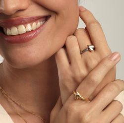 BR002G Anillo PLATA DE PALO modelo LINA para mujer de bronce