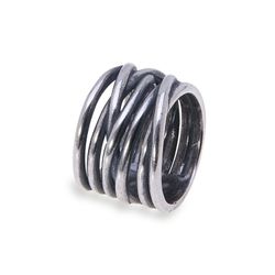 MR005A Anillo PLATADEPALO unisex de plata moderno y elegante