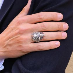 CAR2C Anillo PLATA DE PALO Skull calavera