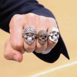 CAR2C Anillo PLATA DE PALO Skull calavera