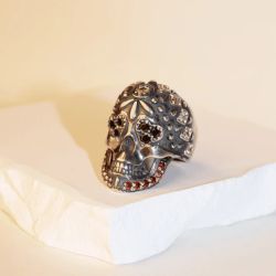 CAR2C Anillo PLATA DE PALO Skull calavera