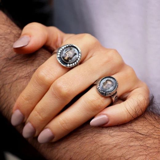 SR011A Anillo unisex SKULL Plata de Palo calavera central
