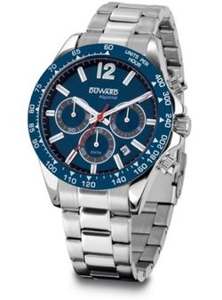 D95539.05 Reloj Duward AQUASTAR Daytona de hombre elegante, cronógrafo y calendario esfera azul