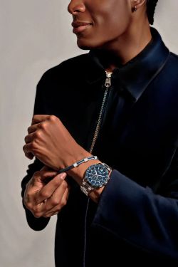 D95539.05 Reloj Duward AQUASTAR Daytona de hombre elegante, cronógrafo y calendario esfera azul