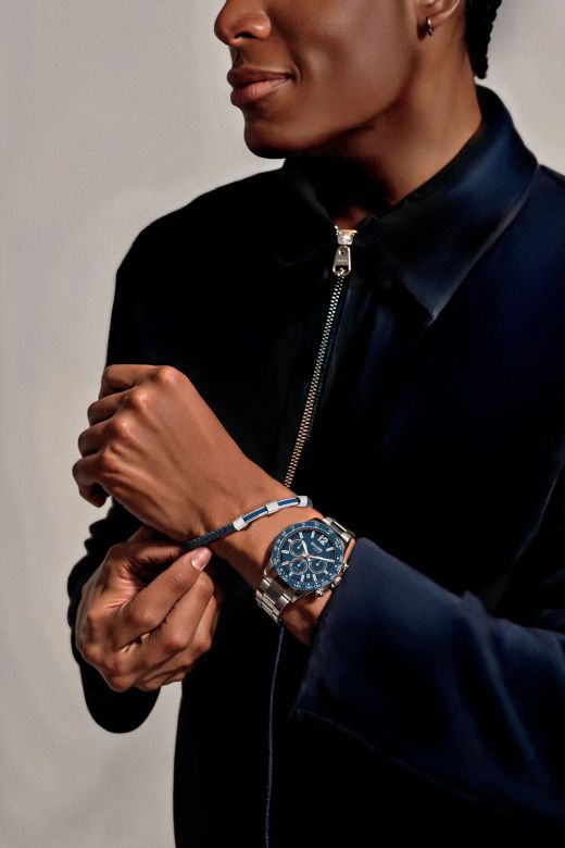 D95539.05 Reloj Duward AQUASTAR Daytona de hombre elegante, cronógrafo y calendario esfera azul