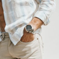 Reloj Duward de hombre colección AQUASTAR Monza Ref D95530.08 caja y pulsera de acero inoxidable 316L calendario y cronógrafo