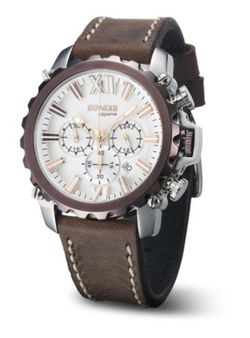 Reloj Duward hombre cronógrafo, calendario modelo AQUASTAR Niza Ref. D85516.01 water resistant 10ATM (100M) acero inoxidable 316L caja IP marrón