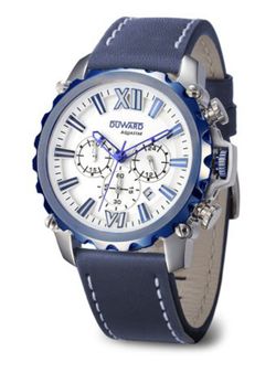 Reloj Duward hombre acero 316L con tratamiento IP azul modelo AQUASTAR Niza Ref. D85516.55 cronógrafo y cristal zafiro