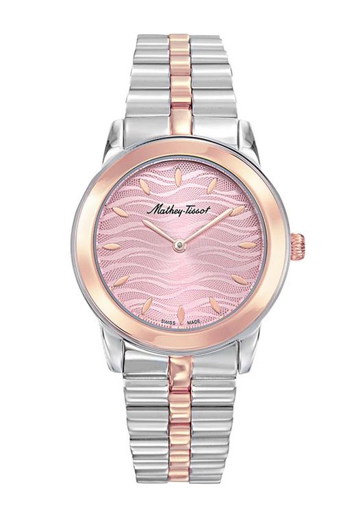 Artemis D10860BPK Reloj mujer Mathey Tissot movimiento suizo color del bisel chapado en oro rosa acero inoxidable 316L acuático 5atm