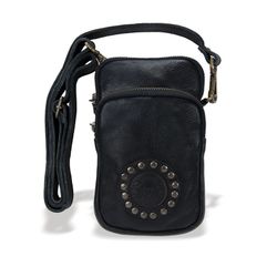 Bolso bandolera PLATA DE PALO modelo BOTER para hombre ACS020N de cuero negro muy cómodo de llevar