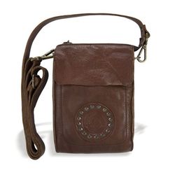 Bolso bandolera PLATADEPALO para hombre ACM02M en piel marrón