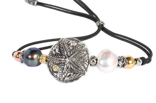 BRU1710pg Pulsera la bruixeta perlas barrocas y plata