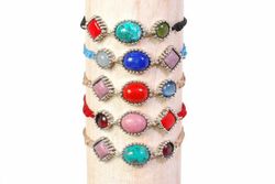 BRU1785p1 Pulsera la bruixeta de hilo y piedras preciosas