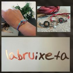 BRU1786p1 Pulsera la bruixeta con piedras y plata
