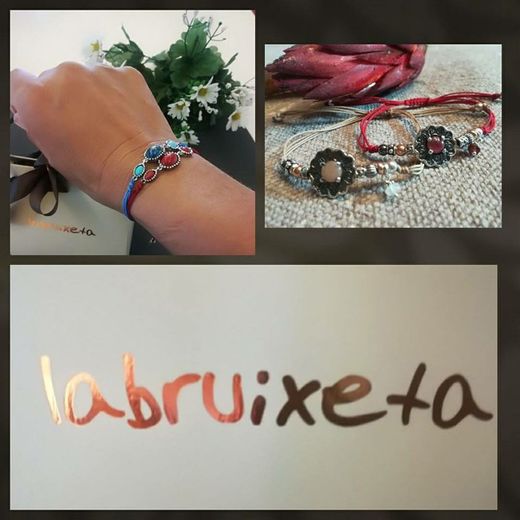 BRU1786p1 Pulsera la bruixeta con piedras y plata
