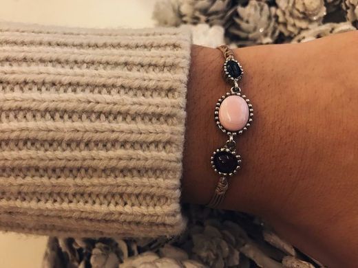 BRU1786p2 Pulsera la bruixeta agua marina, malaquita y ónix