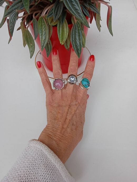 BRU2043s2 Anillo la bruixeta Cuarzo Rosa