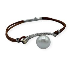 BRU2095PC Pulsera la bruixeta de cuero, plata y turmalina